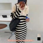 ボーダー ワンピース ポロカラー冬 きれいめ 上品 華やか THKJ おしゃれ デイリーにも 大人かわいい 使いやすい 毎日使える シンプルデザイン 人気