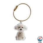 犬の毛のコレクター キーチェーン チャーム メモリアル収納ボックス 透明 ペット毛記念カプセル 犬毛ホルダー キーリング ペットの毛記念ボトル ペット愛好家向