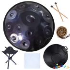 ハンドパンドラム楽器 ハンドパン楽器 ハンドパンドラム 打楽器 9音10音12音440Hz直径56cm高さ25cm 15 のスタイルからお選びいただけます ブラック シルバー