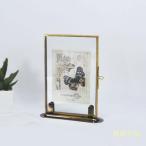  Vintage вкус. стекло фоторамка латунь фоторамка фоторамка фоторамка латунь рама античный продольный . легкий в использовании удобный проект 