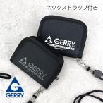  Kids кошелек складывающийся пополам мужчина GERRY Jerry основа Logo бумажник ремешок на шею имеется раунд застежка-молния кошелек для мелочи . черный темно синий ges-0031