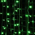 ショッピングクリスマスイルミネーション QUALISS クリスマス イルミネーション LED 防滴 防雨 カーテン ライト 電飾 グリーン 緑 540球 (9.75m) 屋外使用可