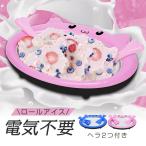 アイスクリームメーカー 電気不要 保冷 ヘラ2つ付き 手作り シャーベット 保冷皿 DIY  ジェラート プレートタイプ 冷凍フルーツ 家庭用 かき氷機