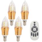 LED シャンデリア球 E14 6W 調光可能 リモコン操作 6W 60W形相当 360°広配光 110V 500-1000 LM