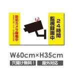 【24時間監視録画中】視線でドキ  アルミ複合板 プレート看板 激安看板 厚さ：3.0mm W600mm×H350mm camera-276