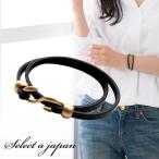 Yahoo! Yahoo!ショッピング(ヤフー ショッピング)革 ブレスレット レザーブレスレット 本革 二連 16cm ブラック レザー ブレスレット アクセサリー レディース 女性用