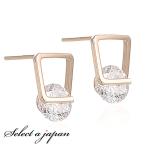 Yahoo! Yahoo!ショッピング(ヤフー ショッピング)ピアス レディース 大粒 CZ ピンクゴールド ジュエリー アクセサリー シンプル カジュアル 大人 ワンポイント プレゼント ギフト