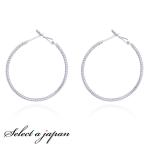 Yahoo! Yahoo!ショッピング(ヤフー ショッピング)ピアス レディース シンプル カット フープ シルバー ジュエリー アクセサリー シンプル カジュアル 大人 ワンポイント 女性用