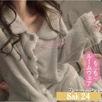 パジャマ モコモコルームウェア レディース 冬 長袖パジャマ 可愛いレース 前開き フランネルルームウェア 暖かい 上下セット 厚手 部屋着 ゆったり韓国風