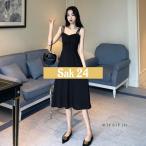 ワンピース 膝下丈 黒ワンピース キ