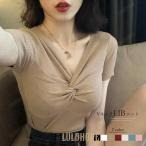 サマー ニット vネック レディース 