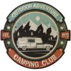  жестяная пластина табличка античный CAMPING CLUBen Boss plate metal retro american America смешанные товары 