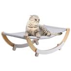 Luxury Cat Hammock, Kitten Sleeping Bed Detachable Wooden Rocking Chair Rolling Cradle Swing Toy for Puppy Sleeping Napping Outdoor Indoor F