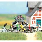 自転車とスクーター（べスパ）セット　輪止め、ルーフラック付き　：ブッシュ　キット　HO(1/87)　6013