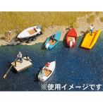 ボートセット（モーターボート、筏、ゴムボート、トレーラー）　：ブッシュ　未塗装キット　N(1/160)　8057