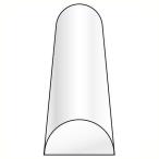 MRH-125　半円（半丸棒）　　1.6 x 3.2 x 250 mm　：プラストラクト　プラ材　ノンスケール　90884