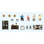 【模型】　ダイニングルーム家具セット　昼食をとる人たち　：プライザー　塗装済完成品　HO(1/87)　10657