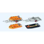 ゴムボート3台とトレーラー2台　：プライザー　未塗装キット　HO(1/87)　17312