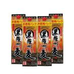 送料無料 薩州麦　黒麹　麦焼酎　25度　2700mlパック　1ケース(4本)（※東北は別途送料必要）