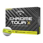 日本正規品 キャロウェイ CHROME TOUR X 360 ゴルフボール 2025年モデル イエローストライプ 1ダース(12個入り)