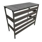 ショッピング室外機カバー 人工木アルミ室外機カバー7型 分割型 ダークブラウン 旭興進 メーカー直送