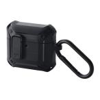 ELECOM AVA-AP06ZEROLBK ブラック AirPods 4 ケース 耐衝撃 ワイヤレス/MagSafe充電対応 衝撃吸収 フタ開閉ロック機能 ZEROSHOCK Lock メーカー直送
