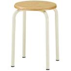 オフィス家具 作業用チェア ＴＲＵＳＣＯ　丸イス　木製座・塗装脚　Φ４２０ＸＨ４５０　木目　  (TMF-24T)