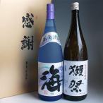 ショッピング獺祭 感謝ギフト箱入り 日本酒 焼酎セット 1800ml 2本組 獺祭 純米大吟醸 45/大海酒造 芋焼酎 海