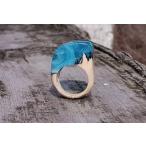 【送料無料】『名入れ』OK！匠の技！天然木レジンの逸品アクセサリー「指輪リング」希望のリングサイズで製作！色違い製作もOK！