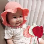 帽子 ベビー ニット帽 ふりふり ボンネット 赤ちゃん 女の子 男の子 赤 白 ピンク メール便 対応 khb-125