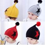 Yahoo! Yahoo!ショッピング(ヤフー ショッピング)帽子 キッズ  ニット帽 ポンポン付き かわいい トンガリ帽子秋冬 トレンド khb-137