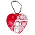 キッズ おもちゃ プッシュポップキーホルダー ミニ バブル  ハート4  pu-he-16 HEART RED レッド系