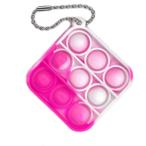 キッズ おもちゃ プッシュポップキーホルダー ミニ バブル  四角2  pu-sq-10 SQUAR PINK ピンク系