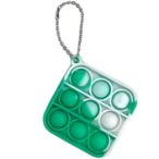 キッズ おもちゃ プッシュポップキーホルダー ミニ バブル  四角4  pu-sq-12 SQUARE GREEN グリーン系