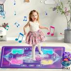 電子音楽ダンスマット 子供用タッチプレイマット 4 つのモード LED  ライト付き電子ダンスマット Bluetooth サポート 音楽内蔵 クリアスピーカー 屋外パー