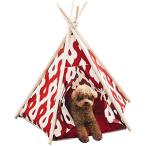 ペットティピーテント Sサイズ ペットテント ペットハウス 犬 猫 KL-TENT-S (G.RED)
