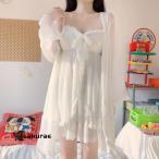 ネグリジェ 姫系 レディース 大きいサイズ ホームウェア ナイトドレス 半袖 冷え対策 吸汗速乾 通気性ワンピースパジャマ ロングワンピース 刺繍レース