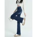  стрейч Denim брюки женский flare pants длинные брюки flair Denim джинсы полный length ножек длина эффект красивый . casual bo