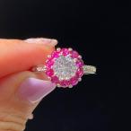 Yahoo! Yahoo!ショッピング(ヤフー ショッピング)レディース 指輪  小花 ルビー キュービックジルコニア 人気デザイン（D018）