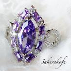 Yahoo! Yahoo!ショッピング(ヤフー ショッピング)送料無料 人気デザイン レディース 指輪 リング マーキスカット アメジスト AAAキュービックジルコニア （D045）