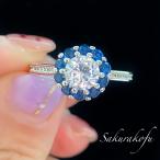 Yahoo! Yahoo!ショッピング(ヤフー ショッピング)送料無料 人気デザイン レディース リング 指輪 サファイア 小花 華奢リング シルバージュエリー（D078）