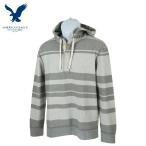50%OFF アメリカンイーグル　AMERICAN EAGLE S size プルオーバーパーカー Hoodie 長袖パーカー ボーダー グレー 正規品