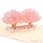 桜のグリーティングカード メッセージカード 誕生日カード ポップアップカード 感謝状 飛び出す 封筒付き