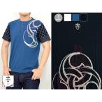 刺子巴ヘンリー半袖Tシャツ 喜人 和柄 