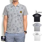 総柄半袖ポロシャツスカルワークス送...