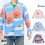 レーヨン長袖アロハシャツ「PIKAKE」 SUN SURF SS29204 サンサーフ 和柄 和風 ハワイアン 孔雀 日本製