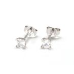 Yahoo! Yahoo!ショッピング(ヤフー ショッピング)【現品限り】ピアス メンズ シルバー925 両耳セット シンプル レディース キュービックジルコニア スクエア 8021