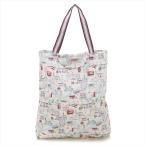 キャスキッドソン Cath Kidston エコバッグ トートバッグ 788465 Foldaway Tote フォルダウェイトート Stone Small London Map ホワイトベージュ系マルチ