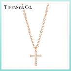 ティファニー tiffany メトロ クロス ペンダント ミニ ダイヤモンド ネックレス K18 ローズゴールド×ダイヤモンド