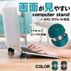 ノートパソコンスタンド タブレットスタンド 携帯ポケットサイズ 「全2色」 マグネットボールタイプ 放熱対策 姿勢 滑り止め 丸洗い可